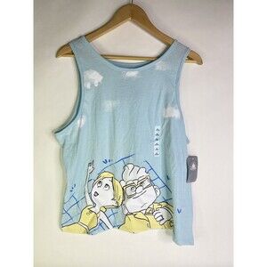 Disney Store UP Carl and Ellie Sleeveless Tank Top Blue Womens Size XL